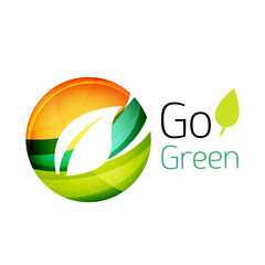 Colorful leaf logo. Geometric abstract icon. Nature or eco concept