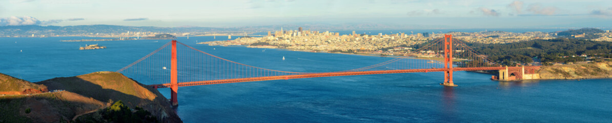 San Francisco Panorama, Golden Gate Bridge from San Francisco Bay 
