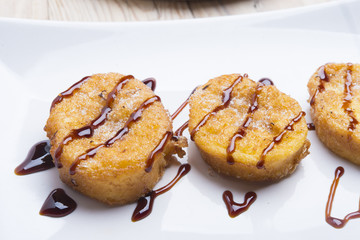 plate with torrijas, typical spanish
