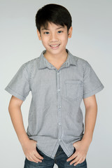 Portrait of asian cute boy with smile face