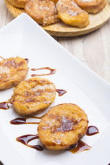 plate with torrijas, typical spanish