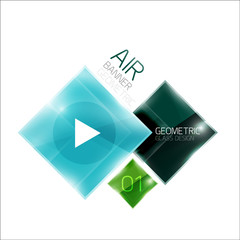 Multicolored squares with sample text