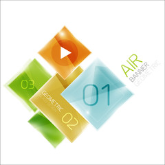 Multicolored squares with sample text