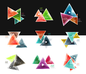 Collection of triangle web boxes - banners, business backgrounds, presentations