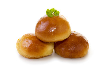 Fresh bun with pickled vegetable filling.