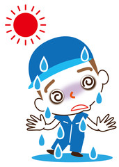 熱中症　男性整備員