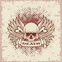 Symbol of the skull with teeth
