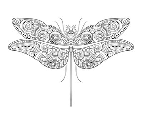 Vector Decorative Ornate Dragonfly