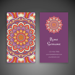 Business card. Vintage decorative elements.