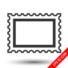 Post stamp symbol, spamp on mail envelope, vector illustration isolated on a white background.