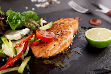 Salmon Steak with Vegetables