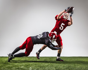The two american football players in action