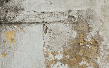 Old wall with cracks and peeling paint, texture background