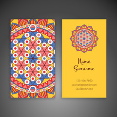 Business card. Vintage decorative elements.