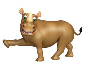 pointing Rhino cartoon character