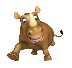 Fototapeta premium running Rhino cartoon character