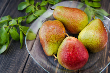 fresh ripe organic pears