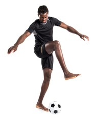 Fototapeta na wymiar Black man playing football