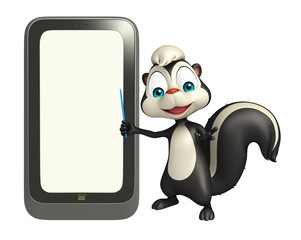 cute Skunk cartoon character with mobile