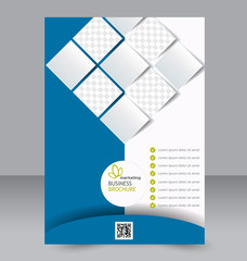 Abstract flyer design background. Brochure template. To be used for magazine cover, business mockup, education, presentation, report. Green and blue color.