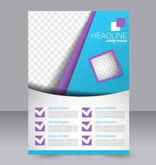 Abstract flyer design background. Brochure template. To be used for magazine cover, business mockup, education, presentation, report. Blue and purple color.