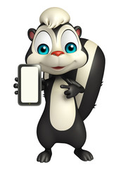 cute Skunk cartoon character with mobile