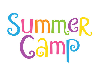 "SUMMER CAMP" icon in Festive Font