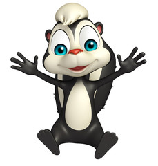 sitting Skunk cartoon character