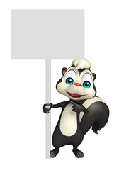 Skunk cartoon character with display board