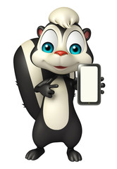 cute Skunk cartoon character with mobile