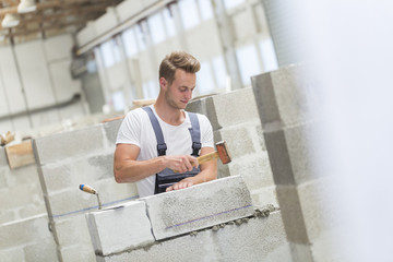 Young builder at work