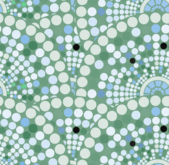 A seamless repeating pattern imitating tiled in a circle on the