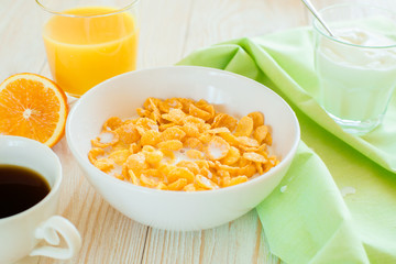 Breakfast with corn flakes