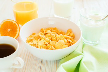 Breakfast with corn flakes