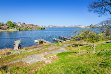 Spring landscape of Karlskrona sea shore