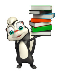 Skunk cartoon character with book