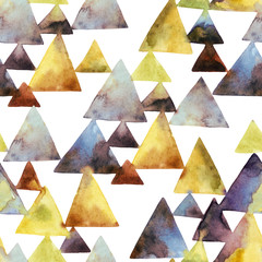 Watercolor triangle seamless pattern.