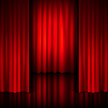 Vector Background With Red Velvet Curtain