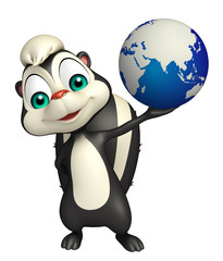 Skunk cartoon character with earth sign