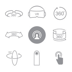 360 degrees view sign icon