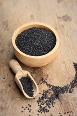Dry black sesame seeds
