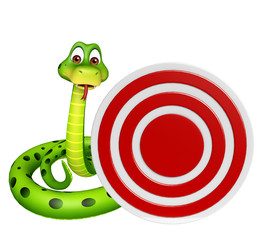 cute Snake cartoon character with target