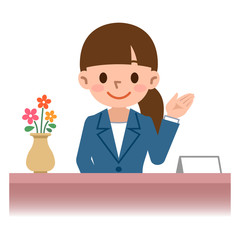受付の女性
