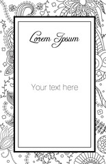 Template with floral doodle background