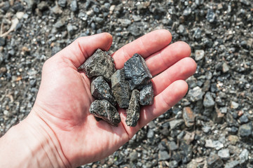 coal in hand