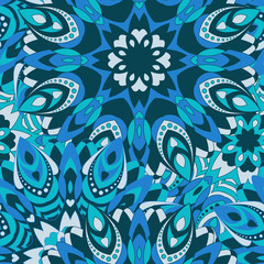 Seamless round ornament pattern. Islam, Arabic, Indian, ottoman