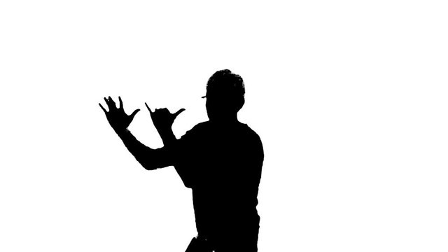 A Silhouette of a dancing man. HD.