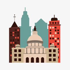 City design. Building icon. Isolated illustration, editable vector