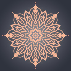 Flower Mandala. Ethnic pattern. Round Mandala of lines. Vector i