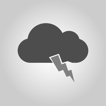 Cloud with lightning icon for the weather pattern. Vector illustration.
